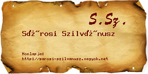 Sárosi Szilvánusz névjegykártya